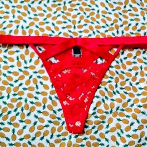 NWOT Victoria Secret Red Lace V String